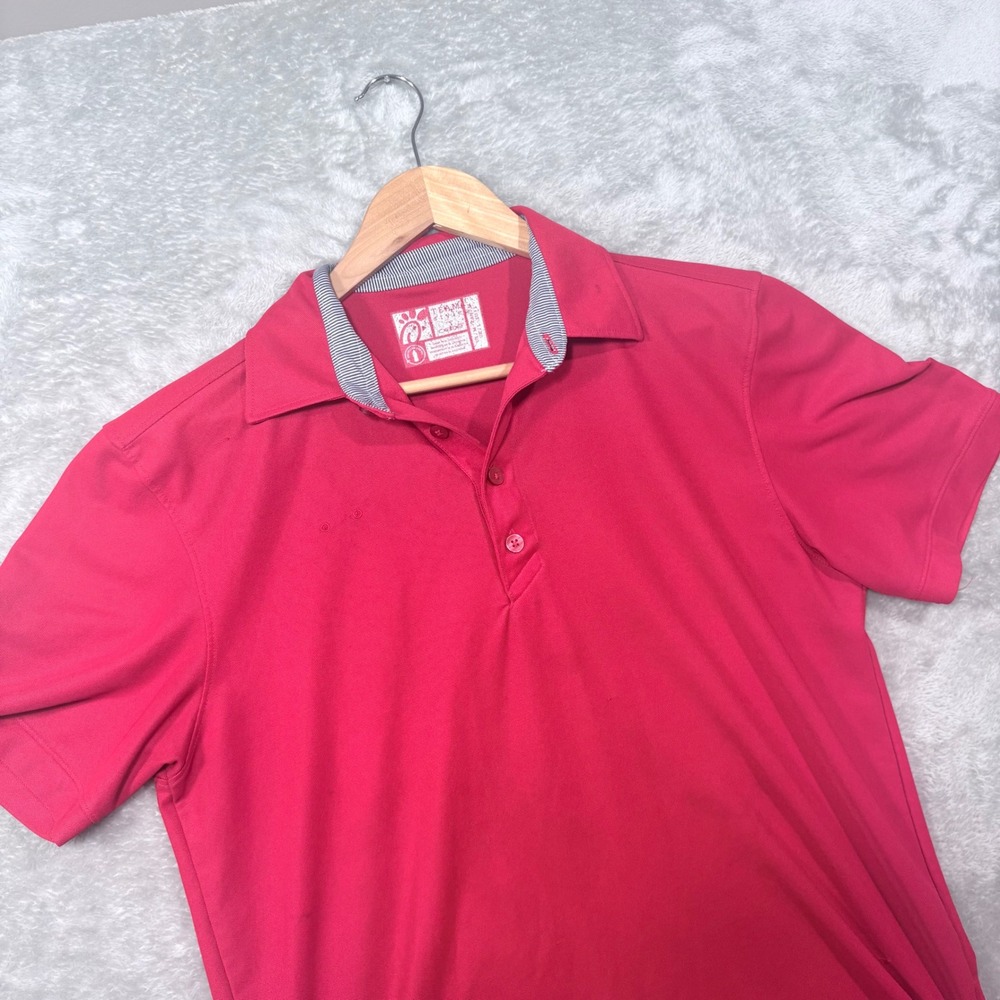 Chick-fil-A Oobe Team Style Polo Shirt Mens Medium Red Recycled Fabric Short Slv
